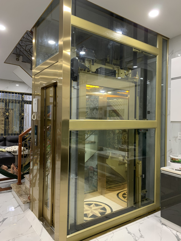 Thang homelift sử dụng điện 220V nhà chị Nguyên - Tân Túc, Bình Chánh